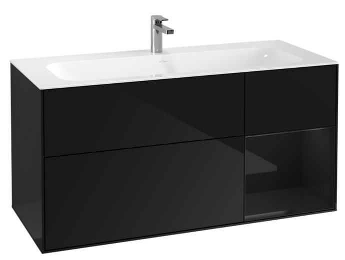 Тумба під раковину Villeroy & Boch Finion 119,6х49,8 см із підсвічуванням МДФ глянсовий чорний лак G070PHPH