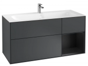 Тумба под раковину Villeroy & Boch Finion 119,6х49,8 см с подсветкой МДФ темно-синий матовый лак/черный матовый лак G070PDHG