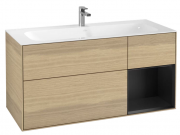 Тумба под раковину Villeroy & Boch Finion 119,6х49,8 см с подсветкой ДСП шпон дуба/черный матовый лак G070PDPC