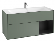 Тумба под раковину Villeroy & Boch Finion 119,6х49,8 см с подсветкой МДФ оливковый матовый лак/черный матовый лак G070PDGM