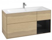 Тумба під раковину Villeroy & Boch Finion 119,6х49,8 см з підсвічуванням ДСП шпон дуба/глянцевий чорний лак G070PHPC