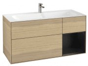 Тумба под раковину Villeroy & Boch Finion 119,6х49,8 см с подсветкой ДСП шпон дуба/черный матовый лак G070PDPC