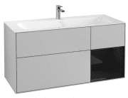 Тумба под раковину Villeroy & Boch Finion 119,6х49,8 см с подсветкой МДФ светло-серый матовый лак/глянцевый черный лак G070PHGJ