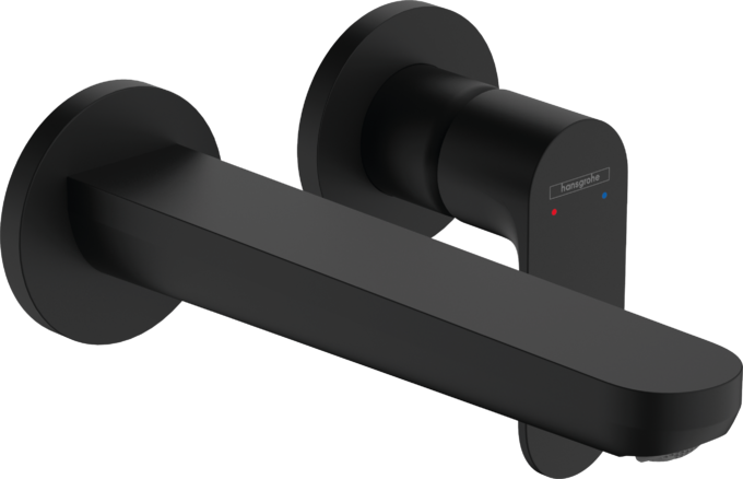 Смеситель для раковины Hansgrohe Rebris S однорычажный со сливным гарнитуром черный матовый 72528670