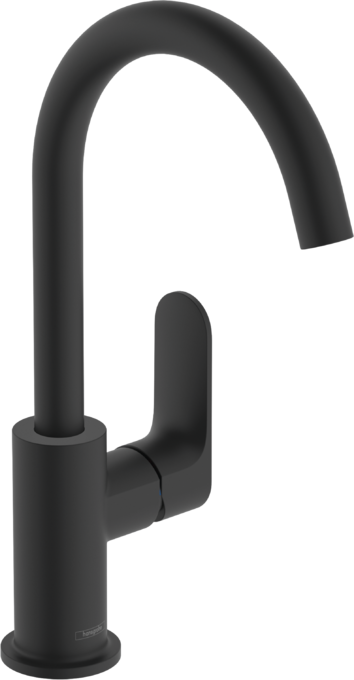 Змішувач для раковини Hansgrohe Rebris S одноважільний зі зливним гарнітуром чорний матовий 72536670