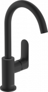Смеситель для раковины Hansgrohe Rebris S однорычажный со сливным гарнитуром черный матовый 72536670