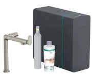 Смеситель для кухни Hansgrohe Aqittura M91 SodaSystem 240 однорычажный стартовый набор нержавеющая сталь 76810800
