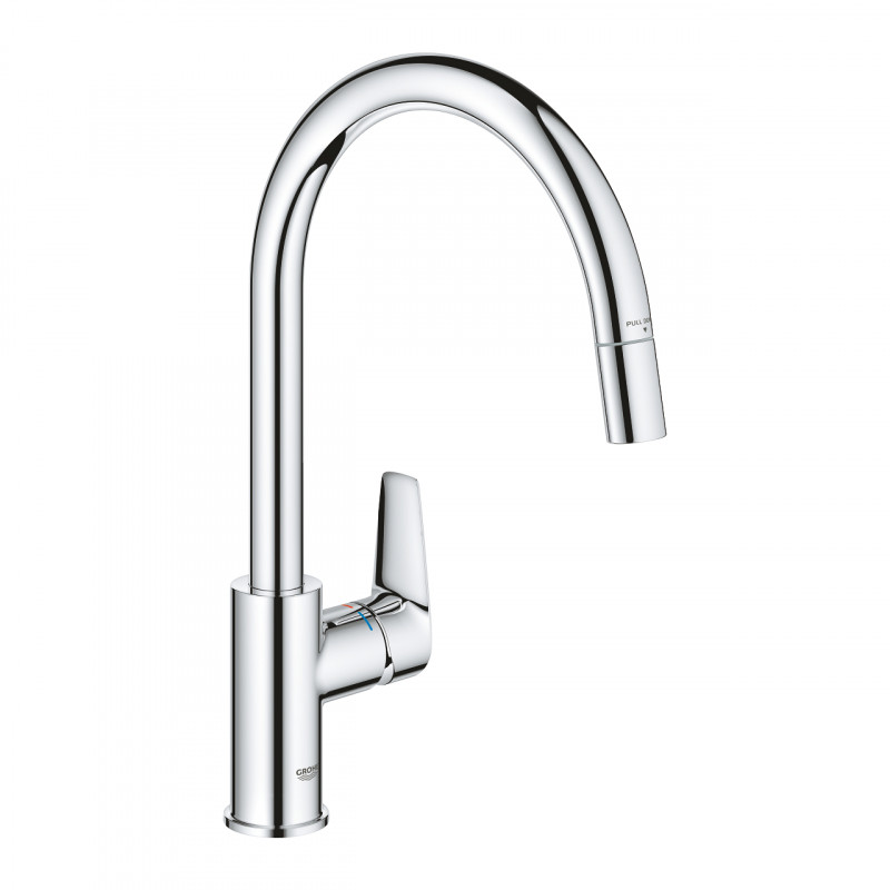 Смеситель для кухни Grohe BauEdge однорычажный с выдвижной лейкой хром 30536000