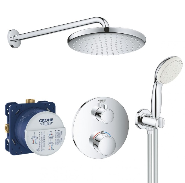 Душевая система скрытого монтажа Grohe Grohtherm с верхним душем Tempesta 250 хром UA26416SC0