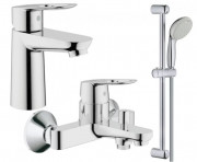 Комплект змішувачів для ванної Grohe BauLoop 3 в 1 з душовим набором хром UA123214S1