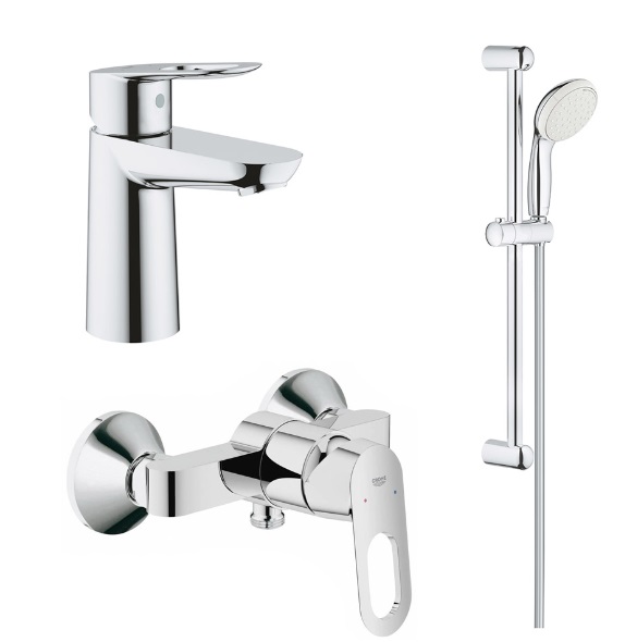 Комплект змішувачів для ванної Grohe BauLoop 3 в 1 з душовим набором хром UA123220S1