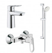 Комплект смесителей для ванной Grohe BauLoop 3 в 1 с душевым набором хром UA123220S1