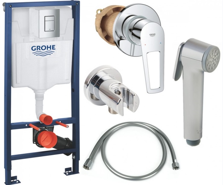 Система инсталляции для унитаза Grohe Rapid Sl с гигиеническим душем и смесителем UA34042008