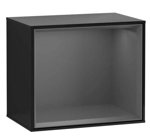 Стеллаж для ванной Villeroy & Boch Finion 41,8х35,6х27 см МДФ глянцевый черный лак/антрацит матовый лак FD10GKPH