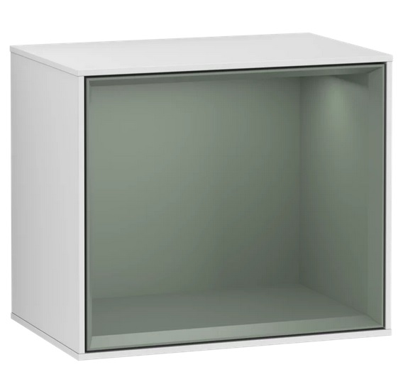 Стеллаж для ванной Villeroy & Boch Finion 41,8х35,6х27 см МДФ белый матовый лак/оливковый матовый лак FD10GMMT