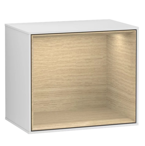 Стеллаж для ванной Villeroy & Boch Finion 41,8х35,6х27 см МДФ белый матовый лак/шпон дуба FD10PCMT