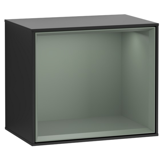 Стелаж для ванної Villeroy & Boch Finion 41,8х35,6х27 см МДФ чорний матовий лак/оливковий матовий лак FD10GMPD