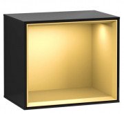 Стелаж для ванної Villeroy & Boch Finion 41,8х35,6х27 см МДФ глянсовий чорний лак/золотий матовий лак FD10HFPH