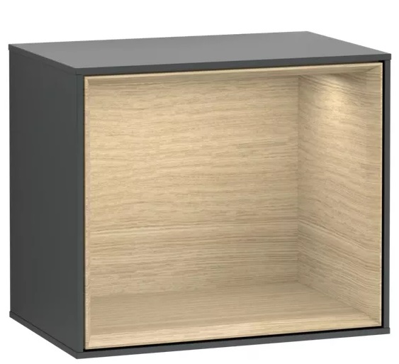 Стеллаж для ванной Villeroy & Boch Finion 41,8х35,6х27 см МДФ темно-синий матовый лак/шпон дуба FD10PCHG