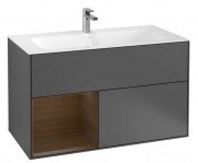 Тумба под раковину Villeroy & Boch Finion 99,6х49,8 см с подсветкой МДФ антрацит матовый лак/шпон грецкого ореха G030GNGK