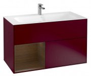 Тумба под раковину Villeroy & Boch Finion 99,6х49,8 см с подсветкой МДФ пион матовый лак/шпон грецкого ореха G030GNHB