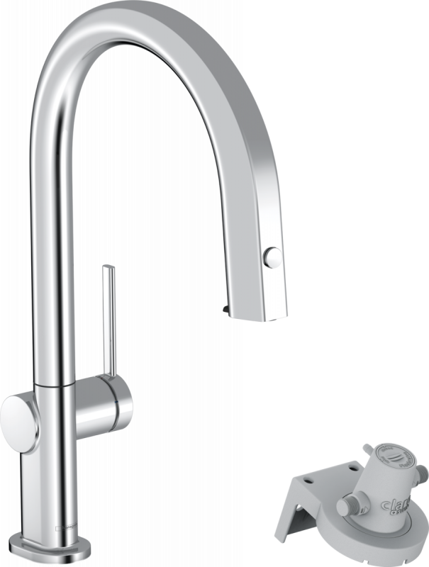 Смеситель для кухни Hansgrohe Aqittura M91 FilterSystem 210 однорычажный выдвижной излив sBox хром 76826000