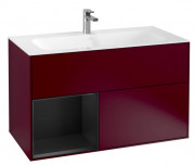 Тумба под раковину Villeroy & Boch Finion 99,6х49,8 см с подсветкой МДФ пион матовый лак/черный матовый лак G030PDHB