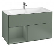 Тумба под раковину Villeroy & Boch Finion 99,6х49,8 см с подсветкой МДФ оливковый матовый лак G030GMGM