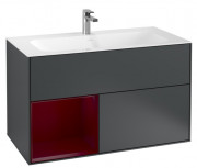 Тумба под раковину Villeroy & Boch Finion 99,6х49,8 см с подсветкой МДФ темно-синий матовый лак/пион матовый лак G030HBHG