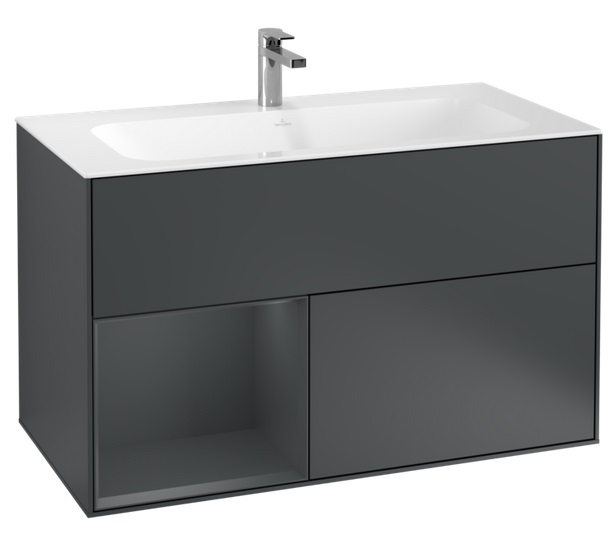 Тумба под раковину Villeroy & Boch Finion 99,6х49,8 см с подсветкой МДФ темно-синий матовый лак G030HGHG