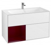 Тумба під раковину Villeroy & Boch Finion 99,6х49,8 см із підсвічуванням МДФ глянсовий білий лак/півон матовий лак G030HBGF