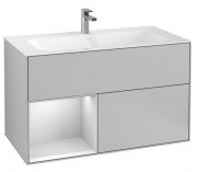 Тумба под раковину Villeroy & Boch Finion 99,6х49,8 см с подсветкой МДФ светло-серый матовый лак/белый матовый лак G030MTGJ