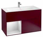 Тумба под раковину Villeroy & Boch Finion 99,6х49,8 см с подсветкой МДФ пион матовый лак/белый матовый лак G030MTHB