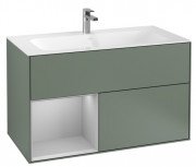 Тумба під раковину Villeroy & Boch Finion 99,6х49,8 см з підсвічуванням МДФ оливковий матовий лак/світло-сірий матовий лак G030GJGM