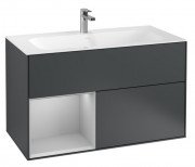 Тумба под раковину Villeroy & Boch Finion 99,6х49,8 см с подсветкой МДФ темно-синий матовый лак/светло-серый матовый лак G030GJHG