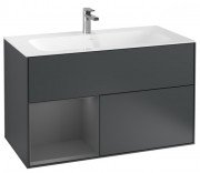 Тумба під раковину Villeroy & Boch Finion 99,6х49,8 см з підсвічуванням темно-синій матовий лак/антрацит матовий лак G030GKHG