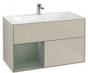 Тумба под раковину Villeroy & Boch Finion 99,6х49,8 см с подсветкой МДФ песок матовый лак/оливковый матовый лак G030GMHH