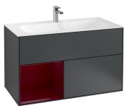 Тумба под раковину Villeroy & Boch Finion 99,6х49,8 см с подсветкой МДФ темно-синий матовый лак/пион матовый лак G030HBHG