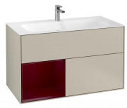 Тумба под раковину Villeroy & Boch Finion 99,6х49,8 см с подсветкой МДФ песок матовый лак/пион матовый лак G030HBHH