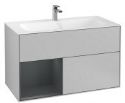 Тумба під раковину Villeroy & Boch Finion 99,6х49,8 см із підсвічуванням МДФ світло-сірий матовий лак/темно-синій матовий лак G030HGGJ