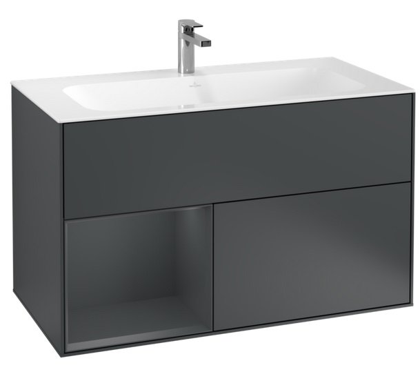 Тумба під раковину Villeroy & Boch Finion 99,6х49,8 см з підсвічуванням МДФ темно-синій матовий лак G030HGHG