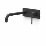 Смеситель для раковины Tres Study Exclusive настенный однорычажный черный матовый 26230012NM