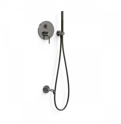 Душова система прихованого монтажу Tres Study Exclusive з виливом та одноважільний змішувач металевий чорний 26228006KM