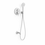 Душевая система скрытого монтажа Tres Study Exclusive с изливом и однорычажным смесителем белый матовый 26228060BM