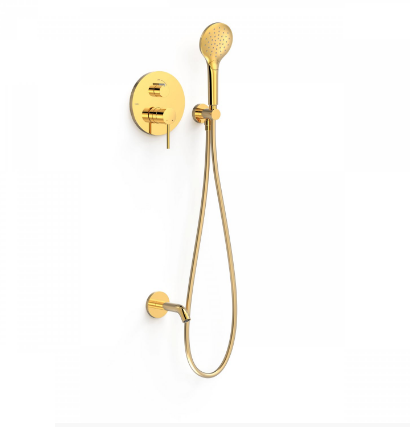 Душова система прихованого монтажу Tres Study Exclusive з виливом і змішувачем одноважеля золото 26228060OR