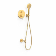Душова система прихованого монтажу Tres Study Exclusive з виливом та одноважільним змішувачем золото матовий 26228060OM