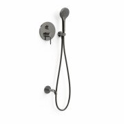 Душевая система скрытого монтажа Tres Study Exclusive с изливом и однорычажным смесителем металлический черный 26228060KM