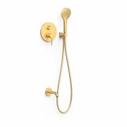 Душова система прихованого монтажу Tres Study Exclusive з виливом та одноважільним змішувачем золото матовий 26228060OM