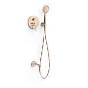 Душова система прихованого монтажу Tres Study Exclusive з виливом і змішувачем одноважельним рожеве золото 26228060OP