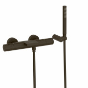 Термостат для ванны Tres Study Exclusive с каскадным изливом и ручным душем бронзовый черный 26117209KMB